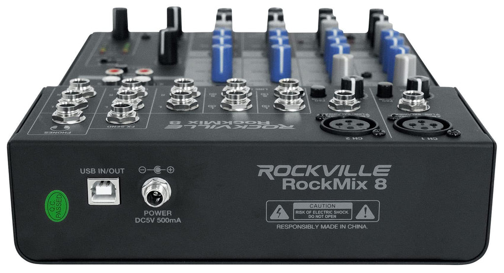 15" Powered PA Speaker Pair with 8 Mixer D648526