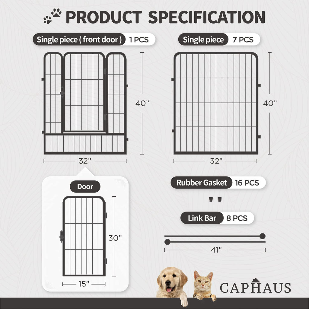 32 Inch Metal Foldable Pet Playpen with Door Z544