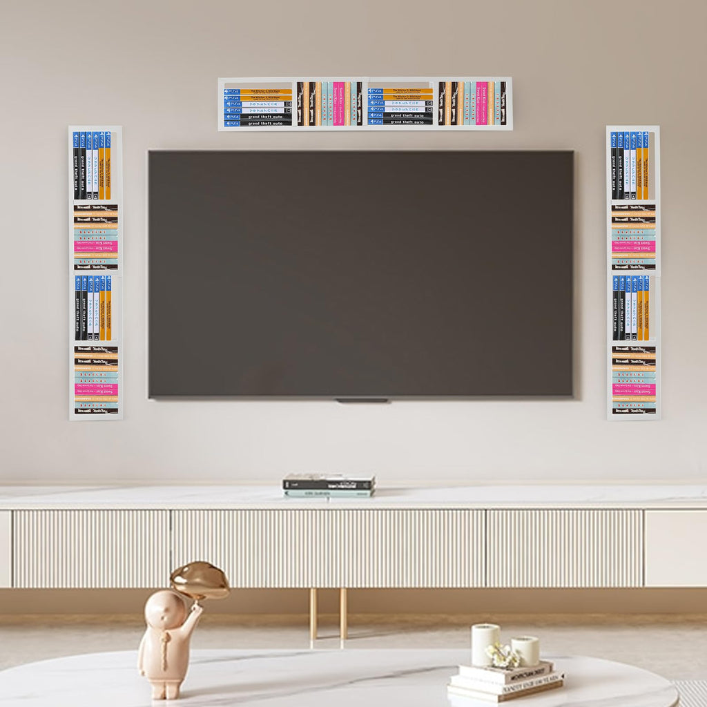 34 Inch White Metal CD Storage Shelf B1495