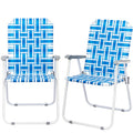 Set of 2 Blue Webbed Folding Patio Chair P85212