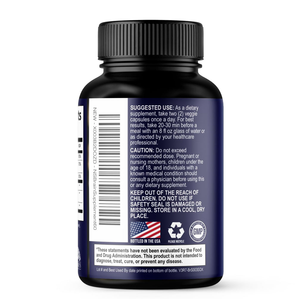 Brain Health Supplement with Bacopa, Phosphatidylserine & DMAE - 60 Capsules I69672