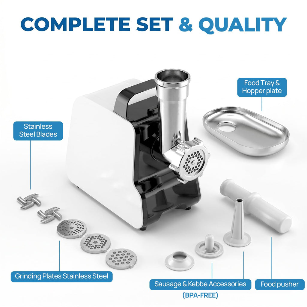 2300W Electric Meat Grinder with 2 Blades and 3 Grinding Plates M643