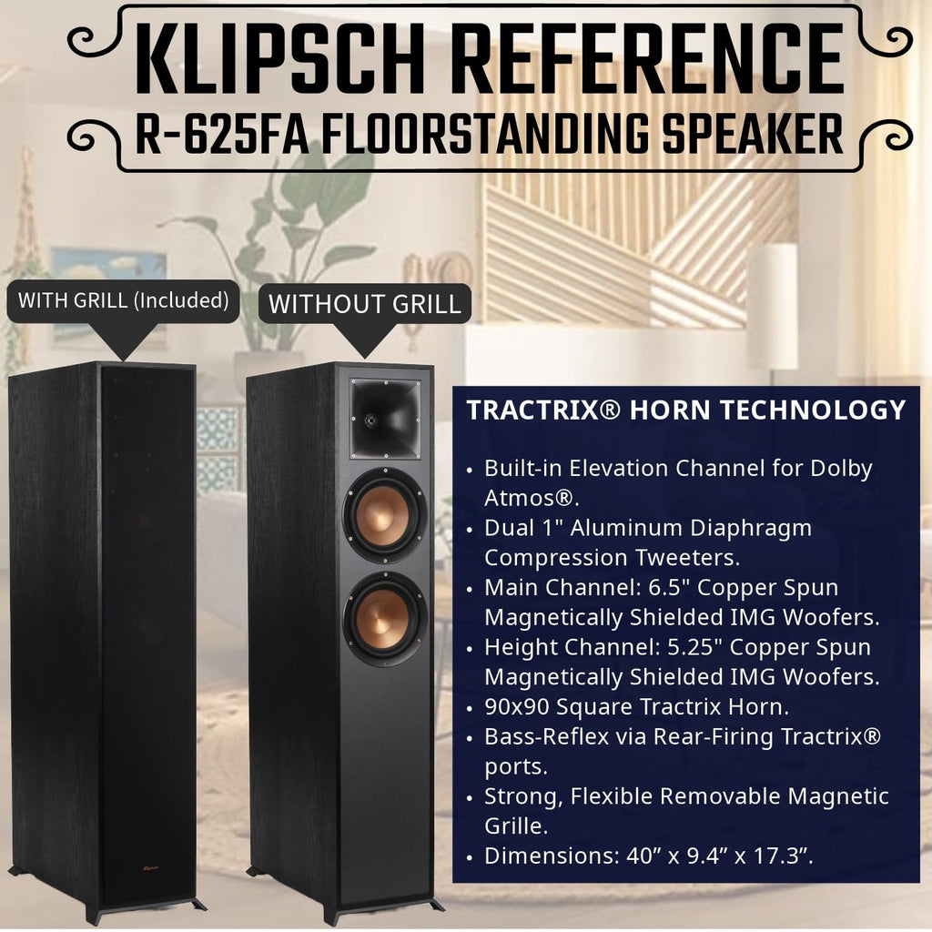 5.1 Home Theater System with Floorstanding, Bookshelf, Channel Speaker and Subwoofer T7529