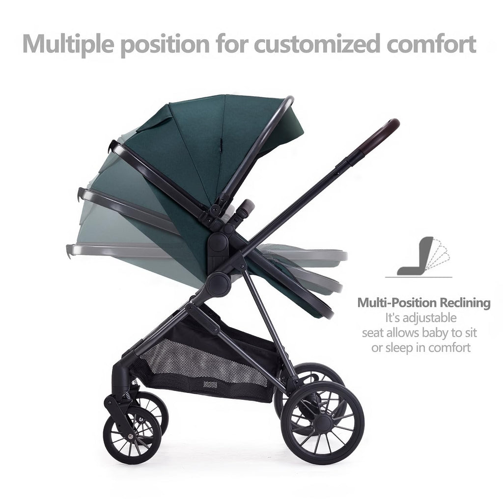 2 in 1 Convertible Reversible Seat Foldable Aluminum Alloy Stroller Z90832