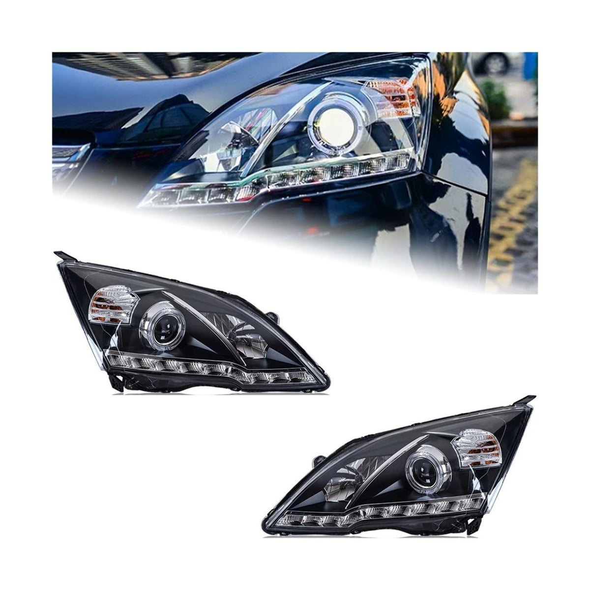 Car Headlight LED DRL Double Lens O381