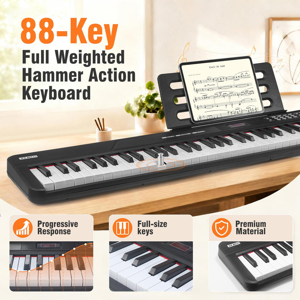 88 Key Semi Weighted Digital Piano with Stand D57058