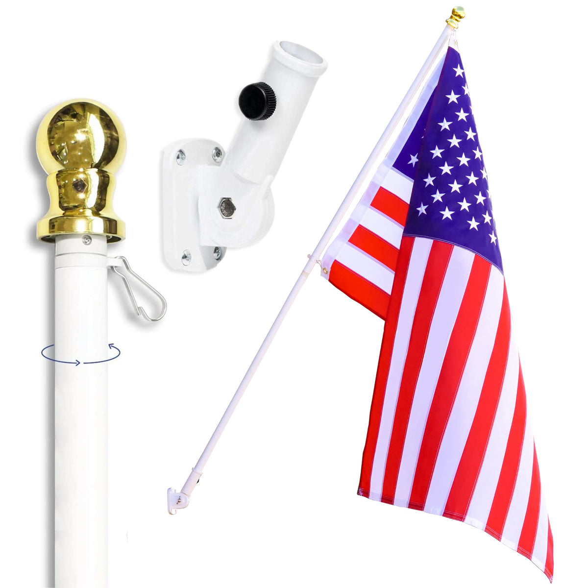 3x5' Flag Pole Kit with Flag and Mount I5588