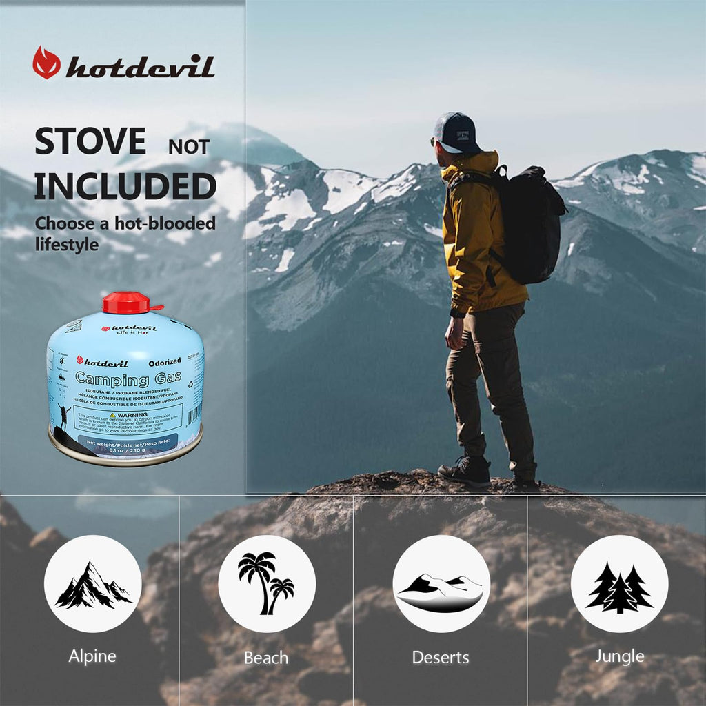 Isobutane Fuel Canister 230 Gram Camping Stove Fuel 8.1oz 4 packs U26071