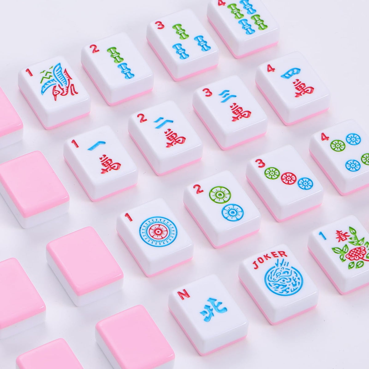166 Pink Mahjong Set with Bag and 4 Racks H89465