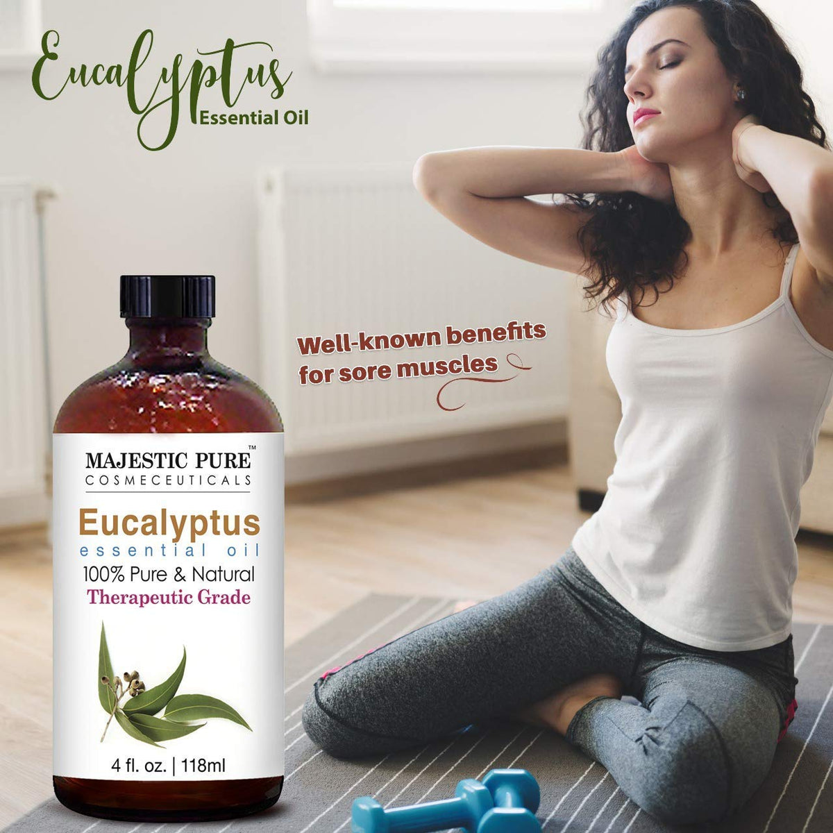 Lavender and Eucalyptus Essential Oil 3 Bottle Bundle 4 fl oz Each J158