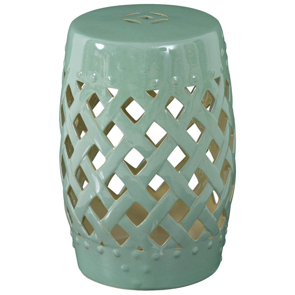 Ceramic Garden Stool Outdoor Stool Green N349