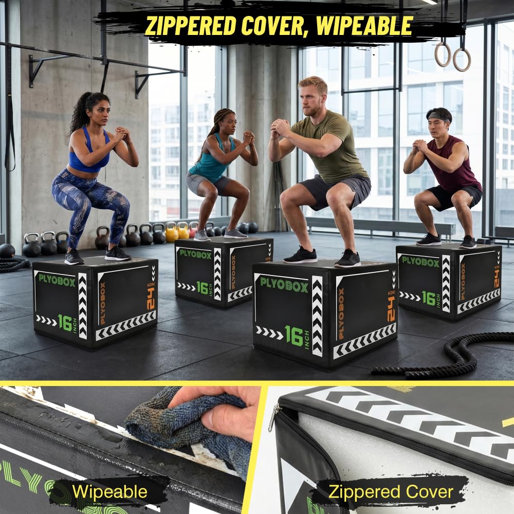 3-in-1 Non-Slip Foam Plyometric Jump Box W417427