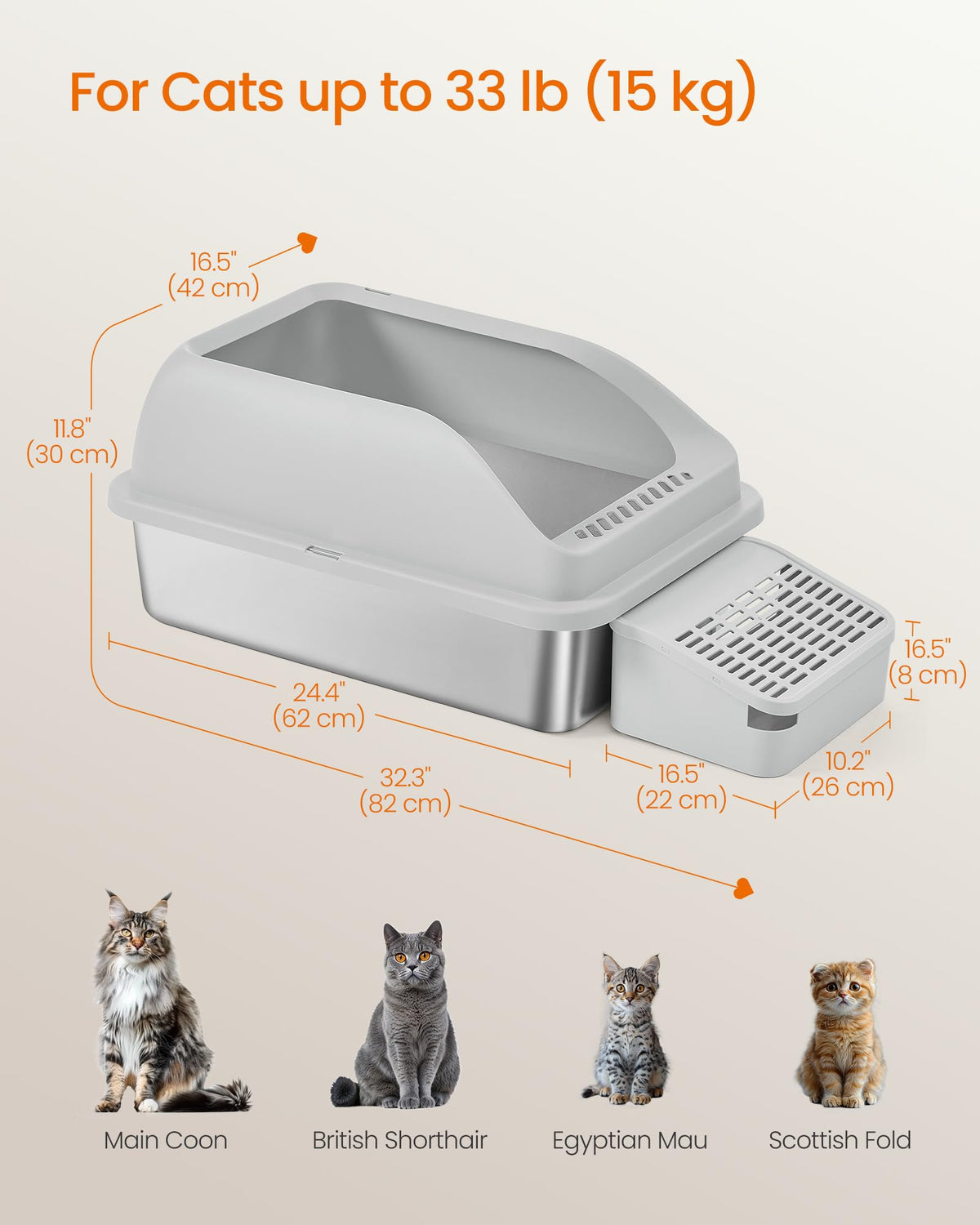 Stainless Steel Cat Litter Box W457