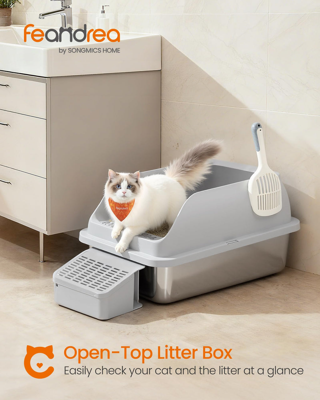 Stainless Steel Cat Litter Box W457