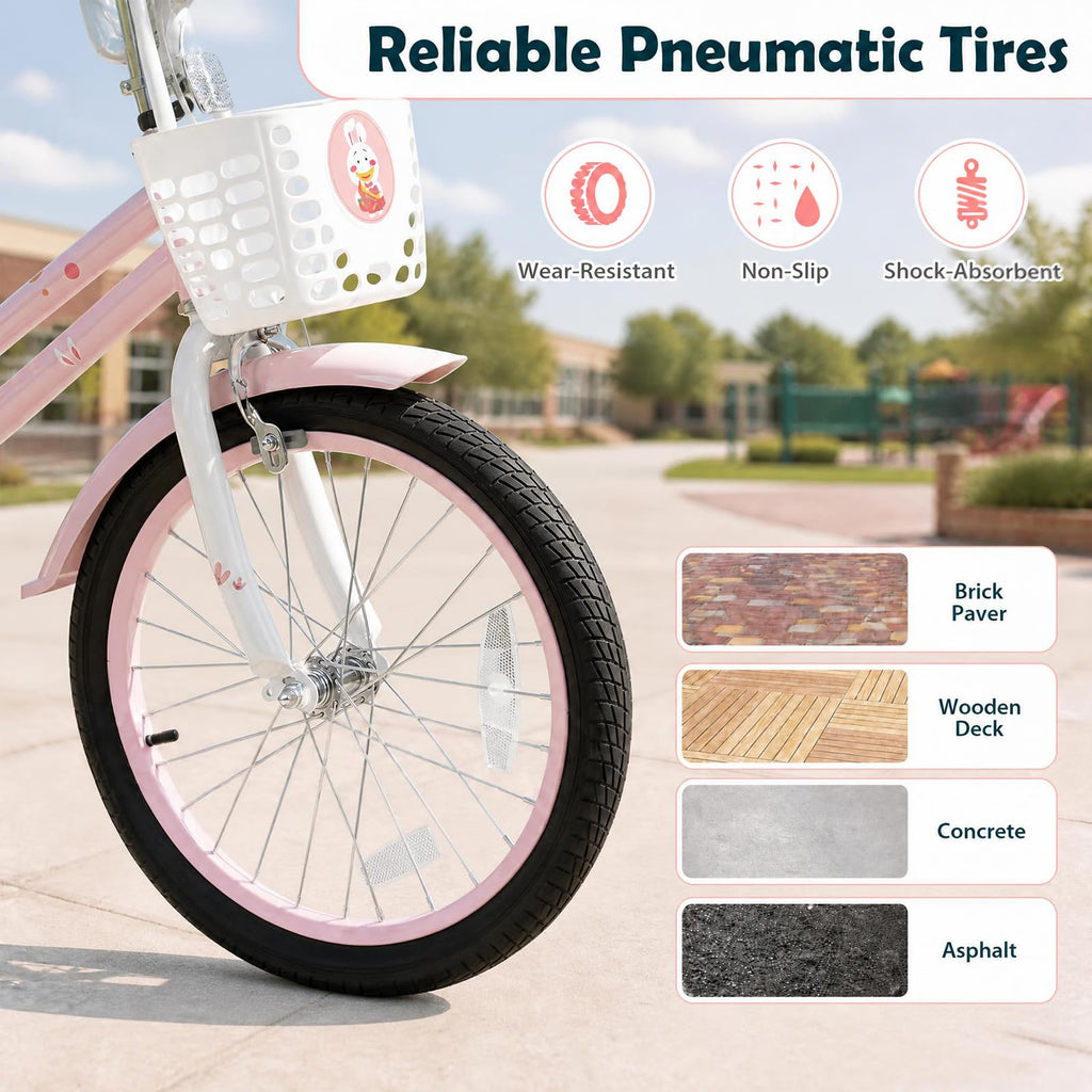 18 Inch Girls Bike with Basket B96292