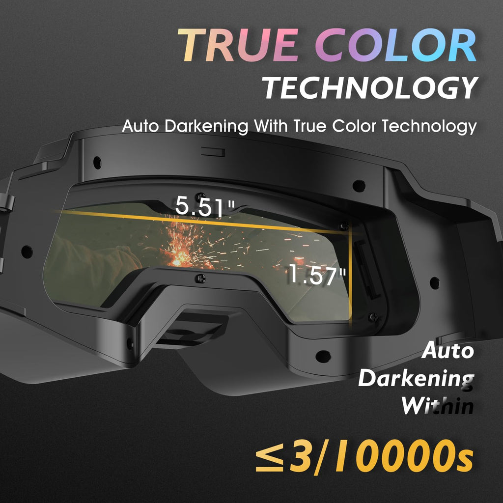 Auto-Darkening Welding Goggles with LED Light A45745