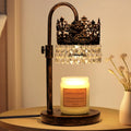 Candle Warmer Lamp with Timer Dimmer Adjustable Height Black Gold Brushed Q433782