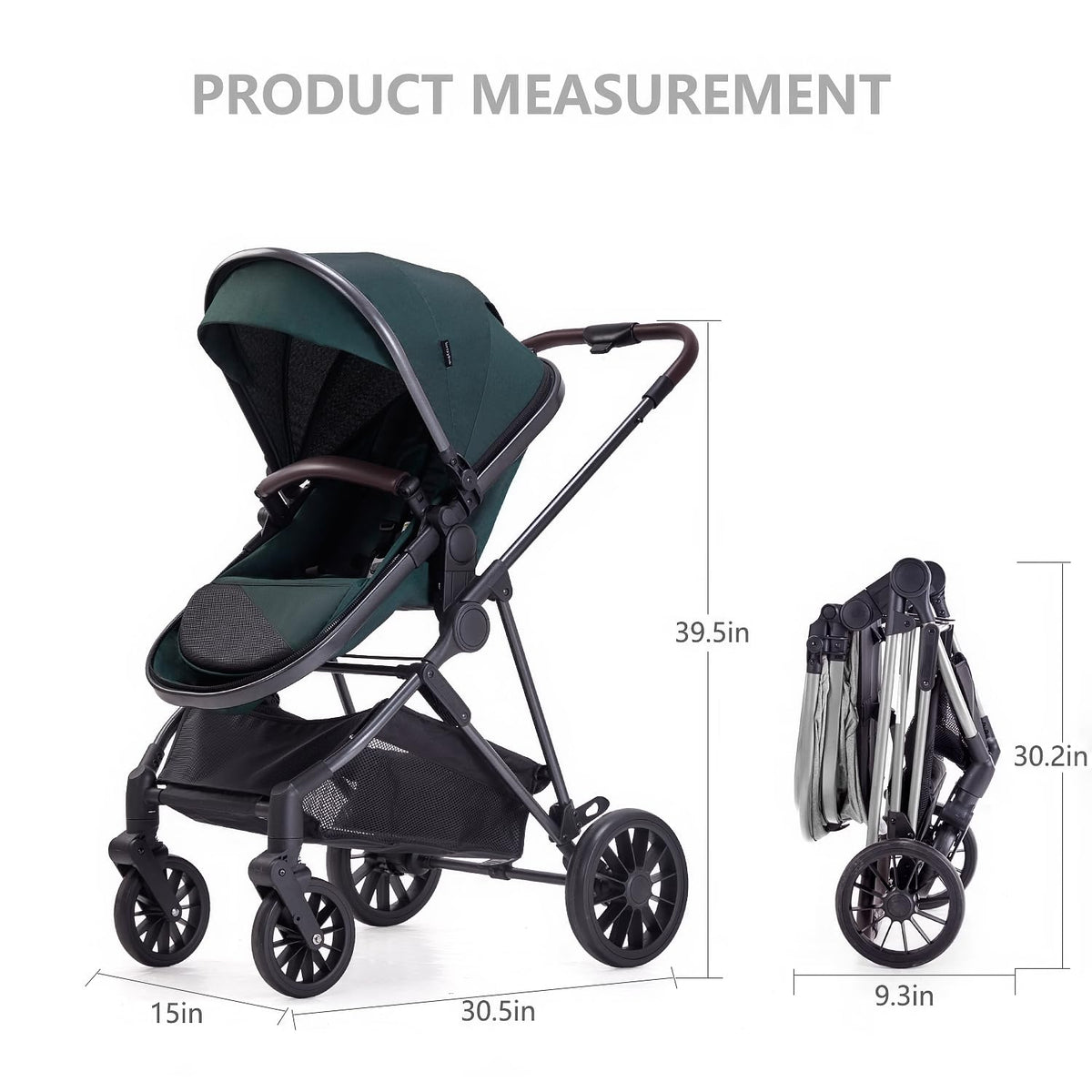 2 in 1 Convertible Reversible Seat Foldable Aluminum Alloy Stroller Z90832