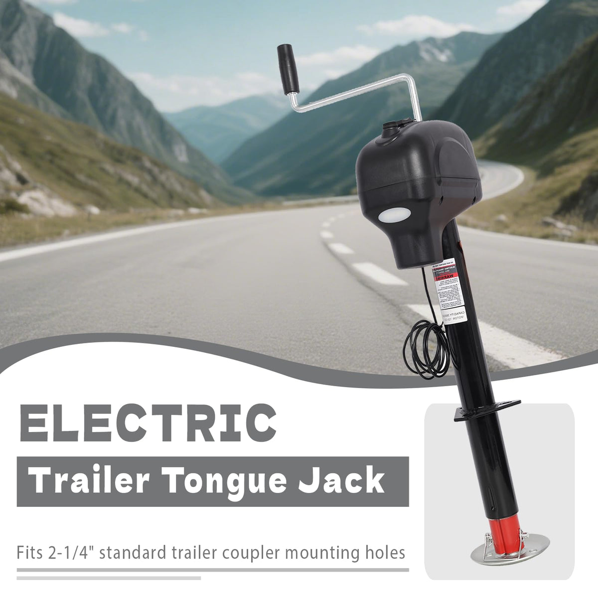 Electric Power Tongue Jack 3500lbs 12V DC I4362