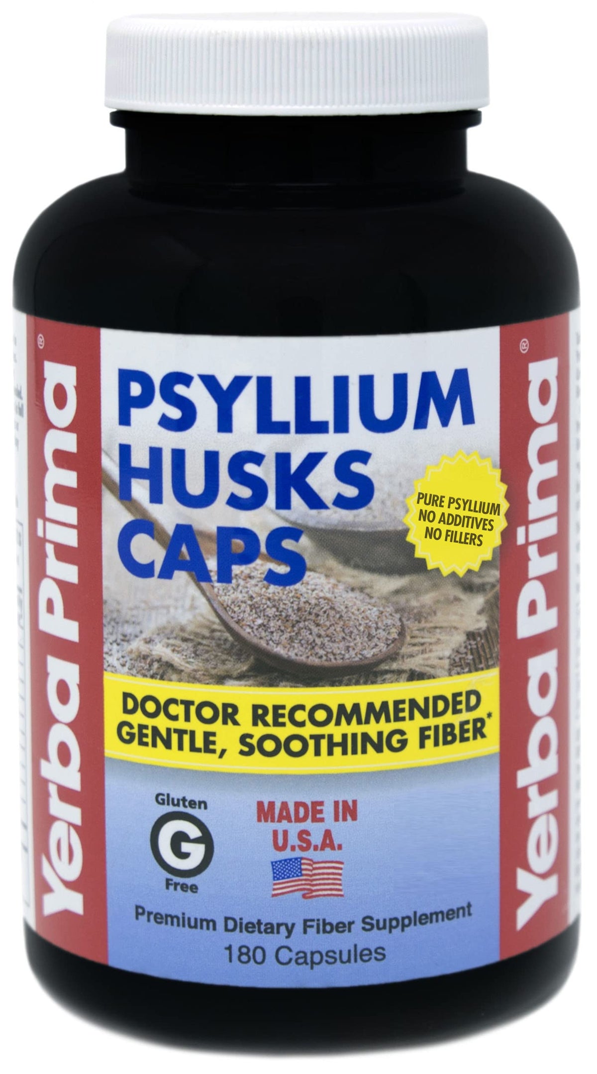Psyllium Husks Caps Dietary Fiber 625 mg 180 Capsules M620