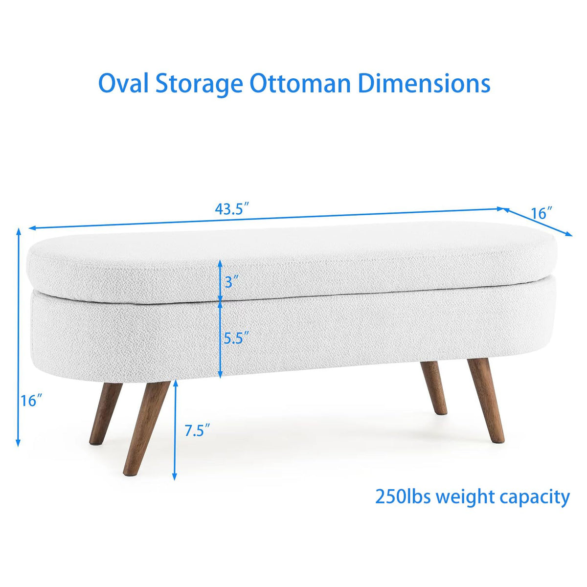 Brown Linen Storage Ottoman Bench S19012