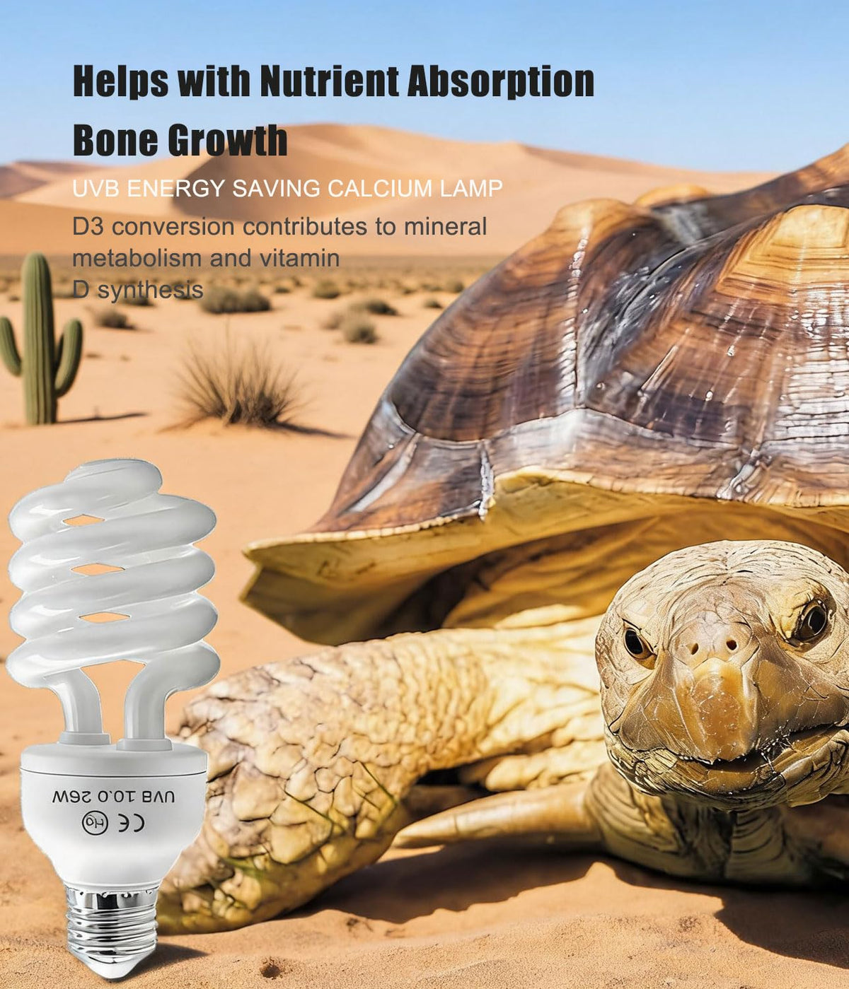 E26 Reptile UVB Light Bulb 26W 2-Pack J8283