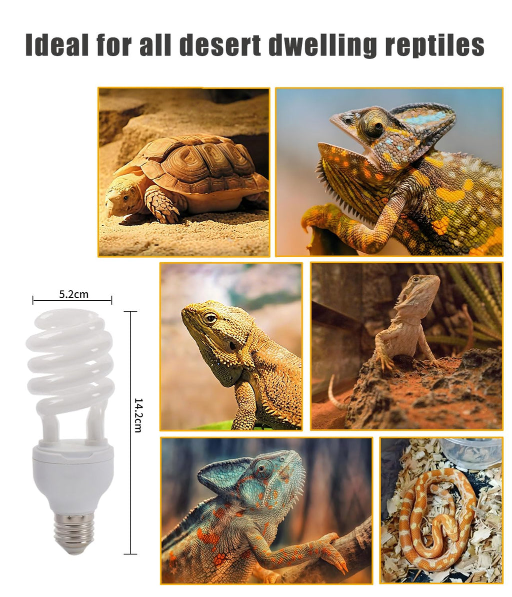E26 Reptile UVB Light Bulb 26W 2-Pack J8283