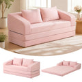 61" Pink Convertible Futon Sofa Bed Q6068