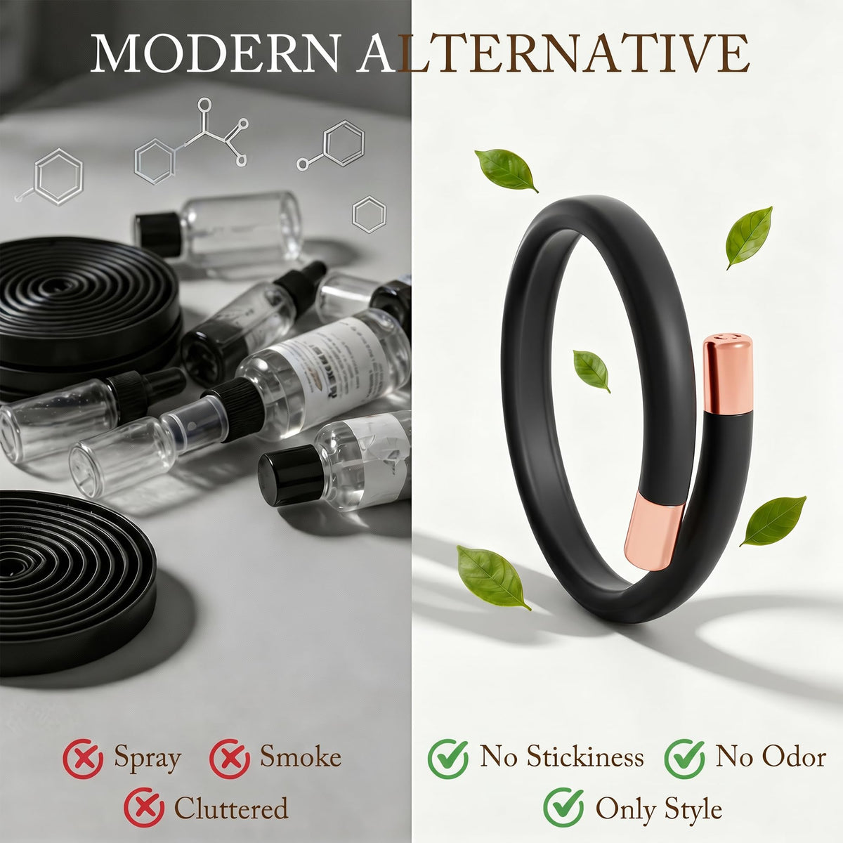 Black 4 Pack Mosquito Repellent Bracelets F795