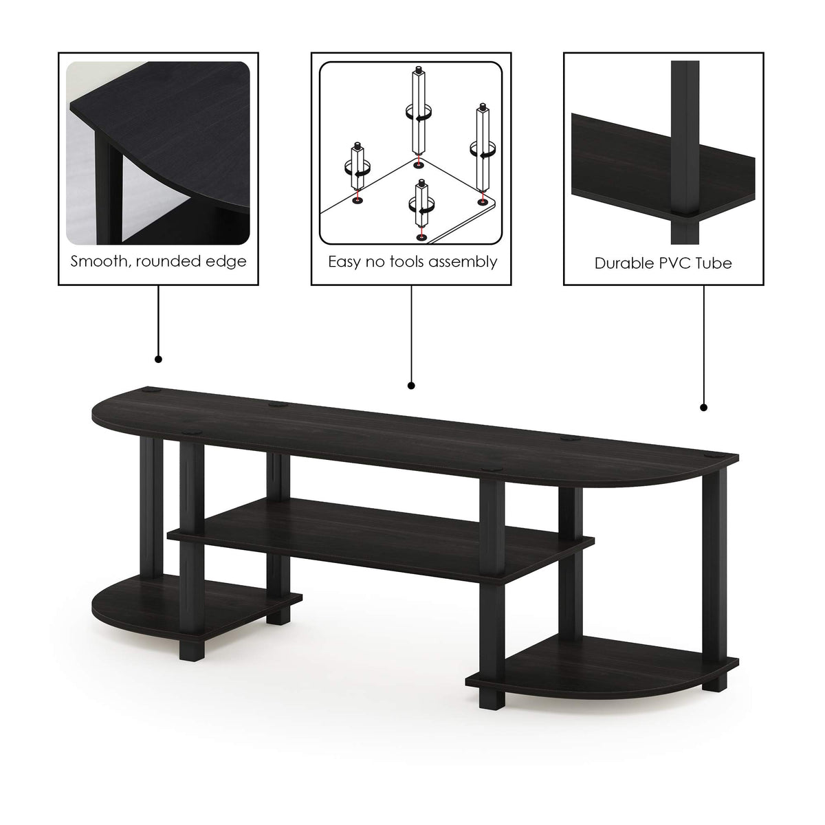 Espresso/Black TV Entertainment Center N232