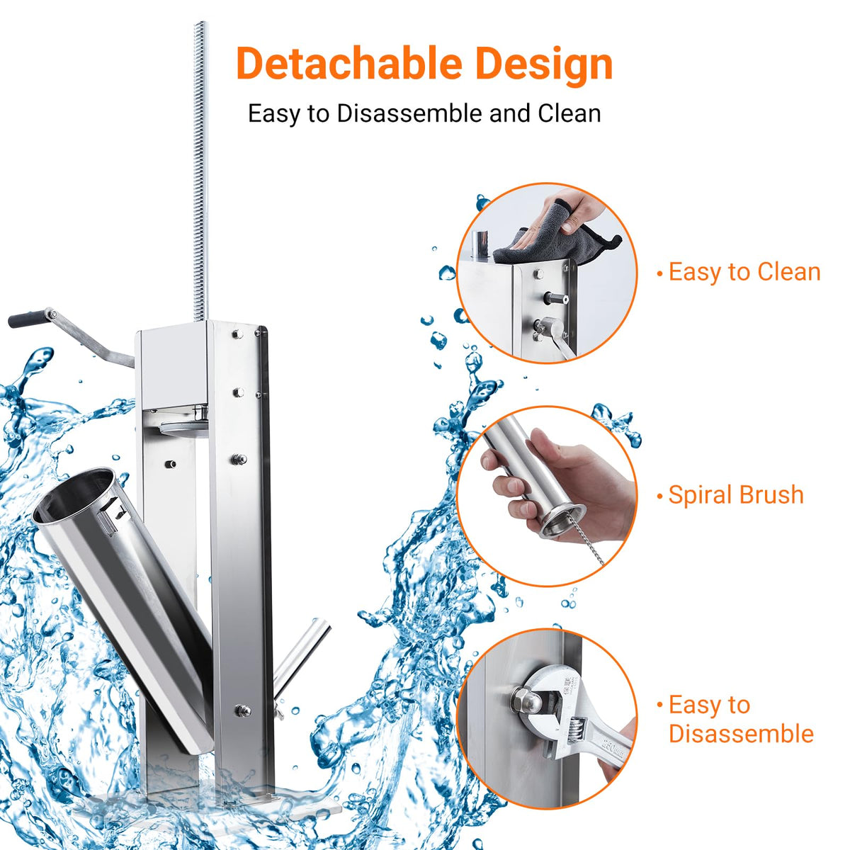 Heavy Duty Stainless Steel 15LBS Manual Sausage Stuffer Machine V1338