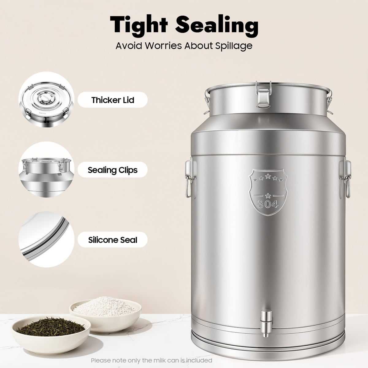 304 Stainless Steel 76L Sealed Bucket with Faucet S611