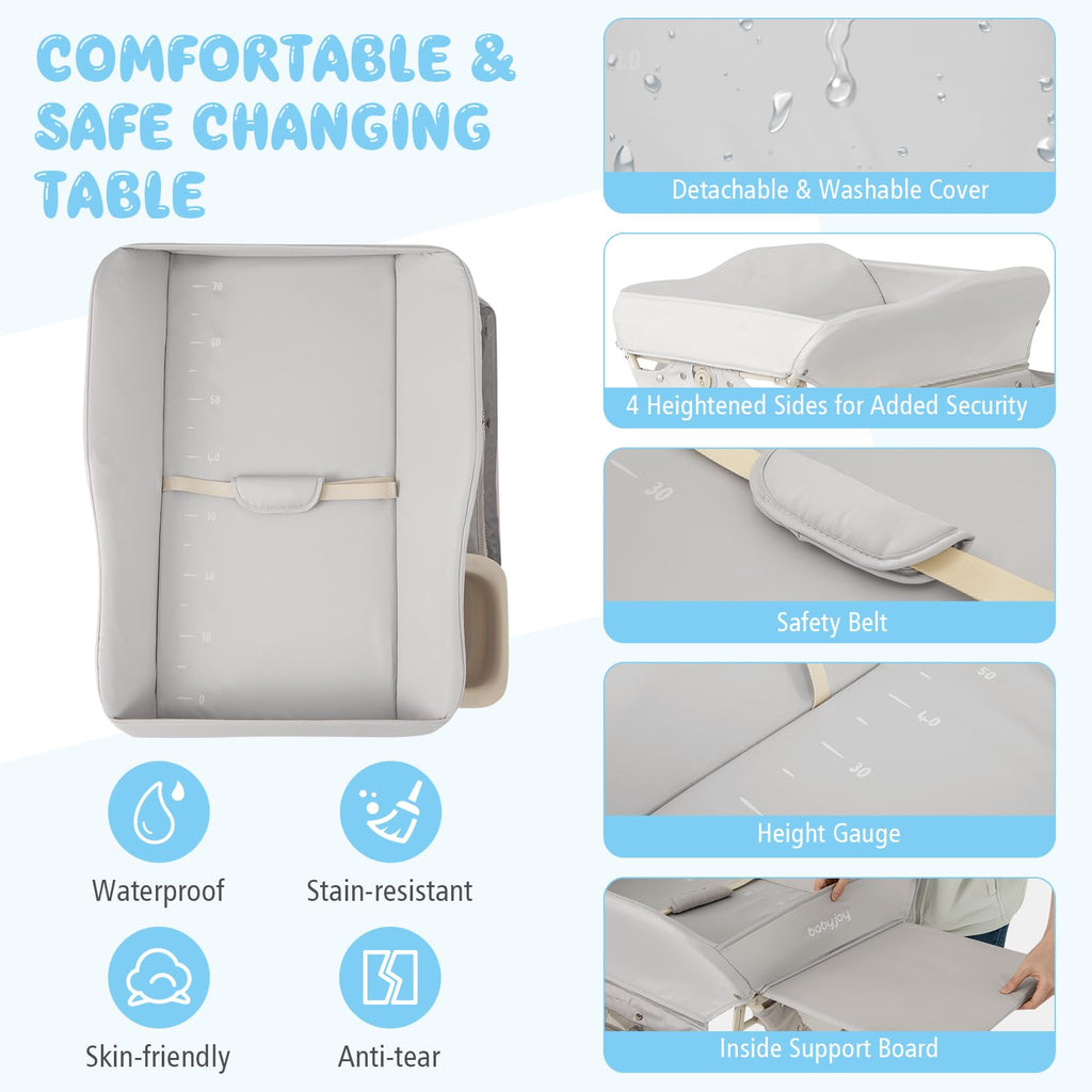 Portable Foldable Baby Changing Table with Wheels G2741