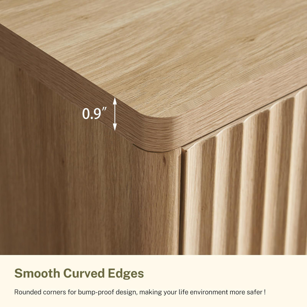 Fluted 6 Drawer Wood Dresser V546164
