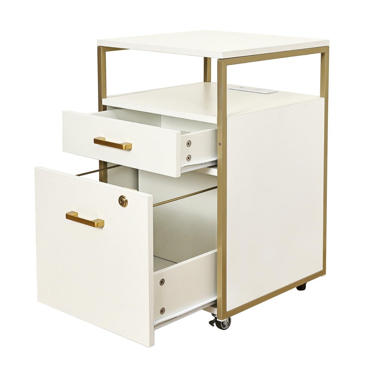 2 Drawer Rolling File Cabinet with Lock X58241
