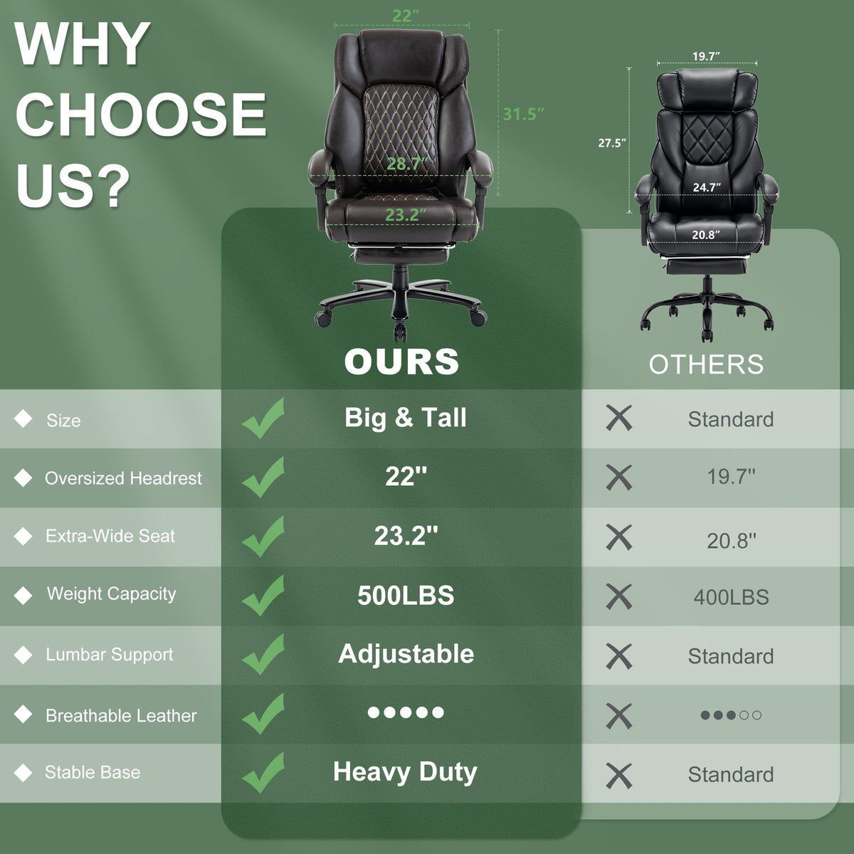 Brown Reclining Executive Office Chair with Footrest R60271