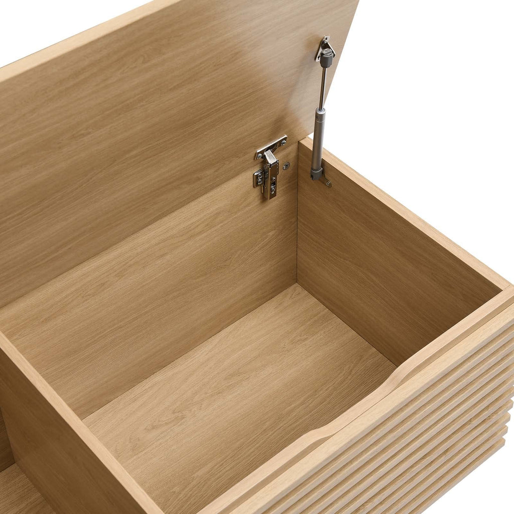 Oak Wood Grain Storage Bench B971