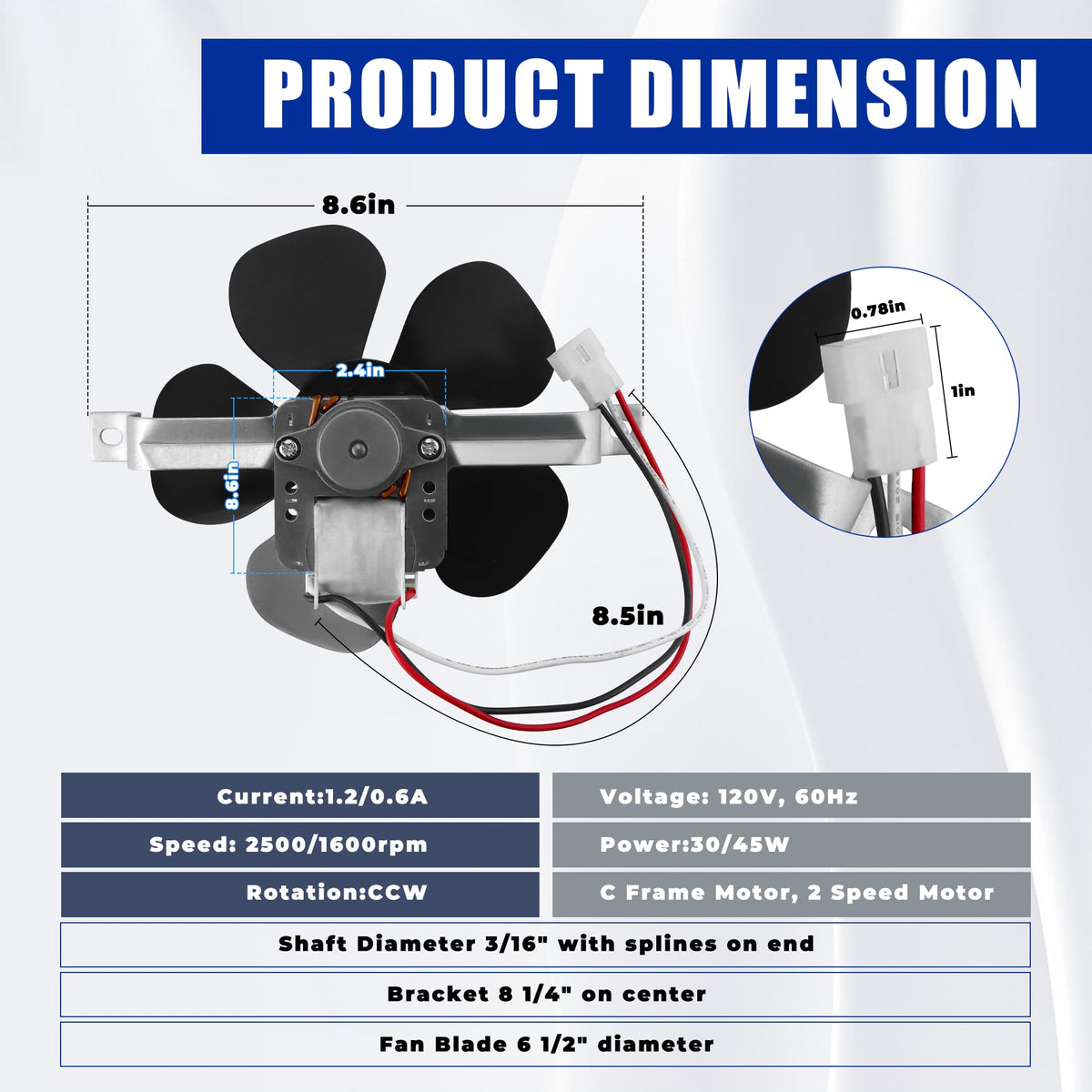 Range Hood Fan Motor T805