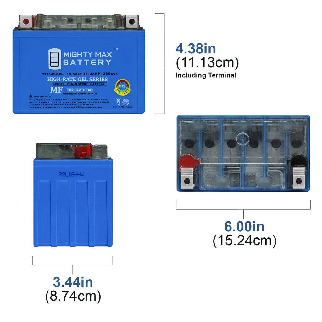 YTZ14S GEL Replacement Battery H36458