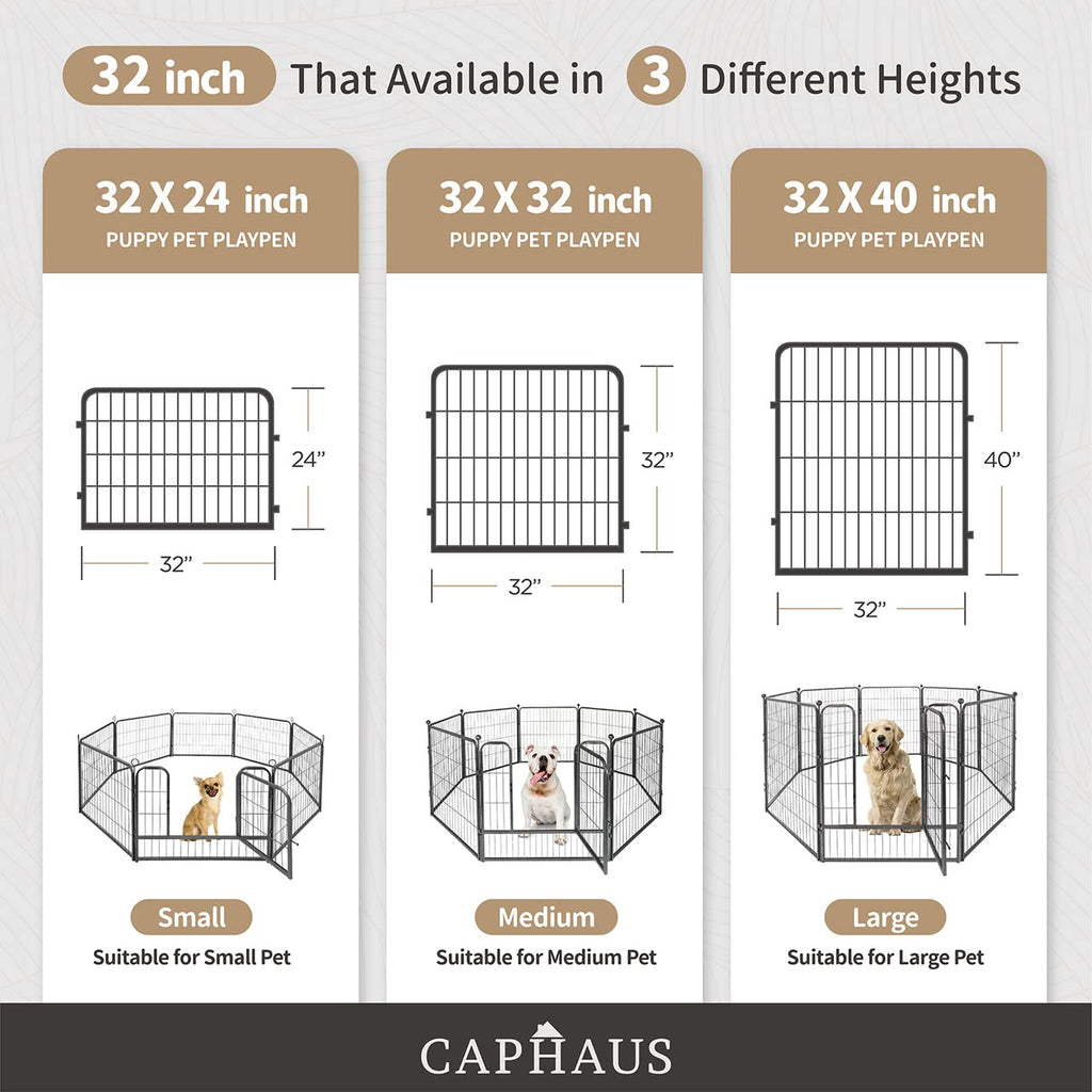 32 Inch Metal Foldable Pet Playpen with Door Z544