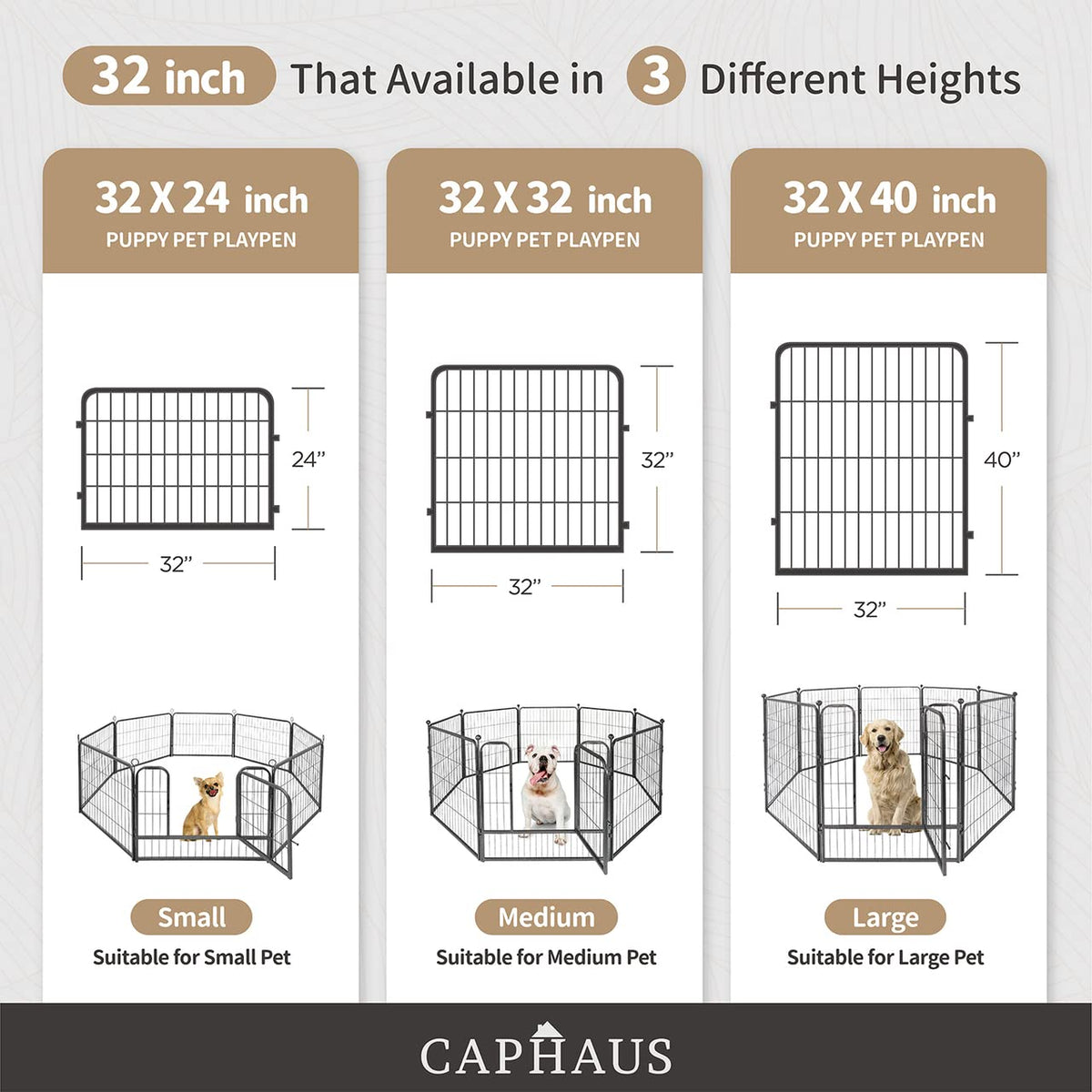 32 Inch Metal Foldable Pet Playpen with Door Z544