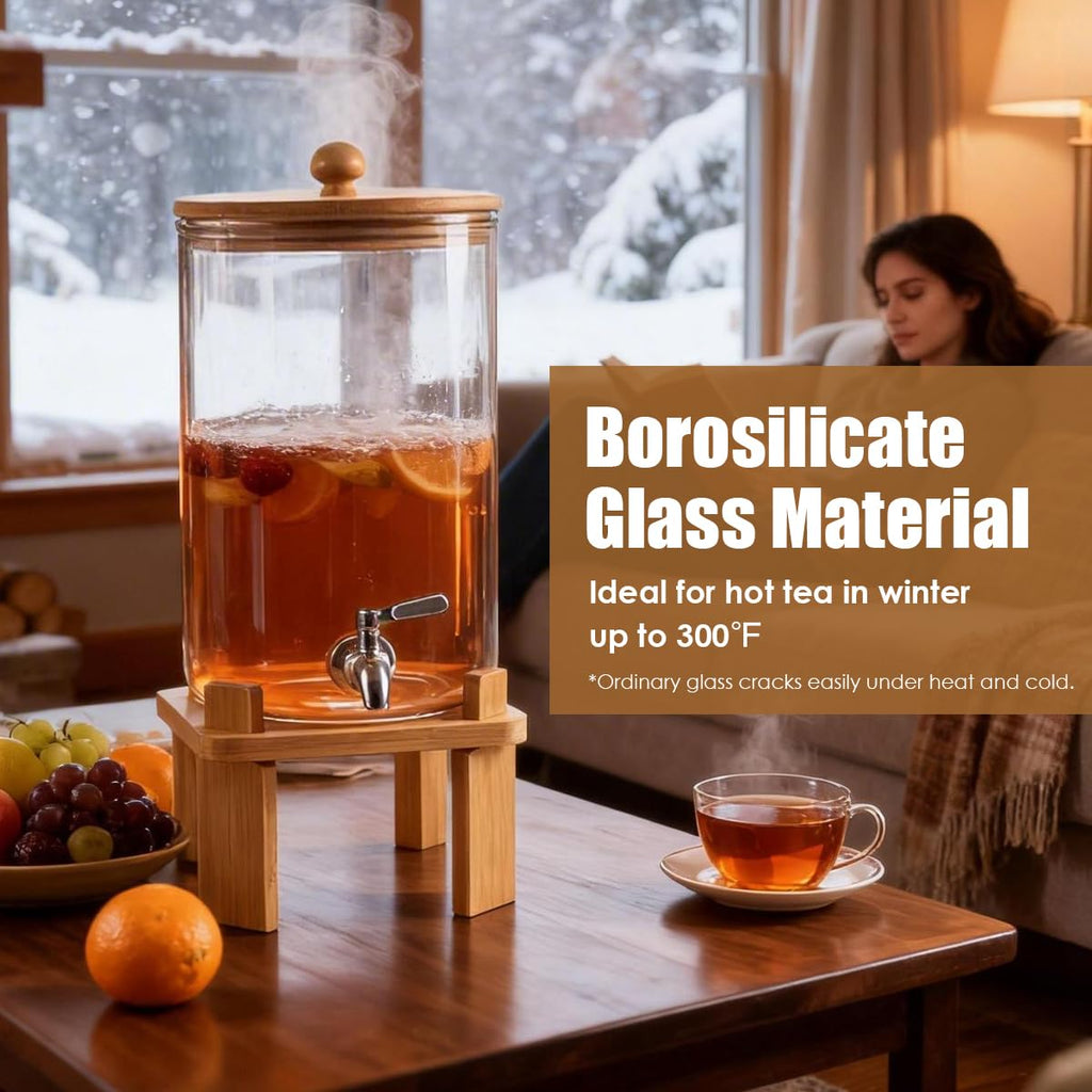 2.3 Gallon Glass Beverage Dispenser with Spigot V7890