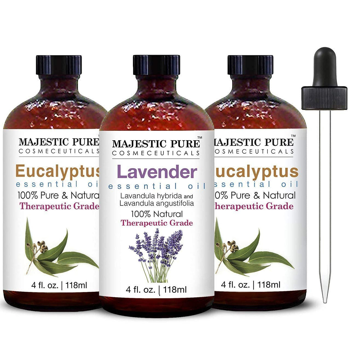 Lavender and Eucalyptus Essential Oil 3 Bottle Bundle 4 fl oz Each J158