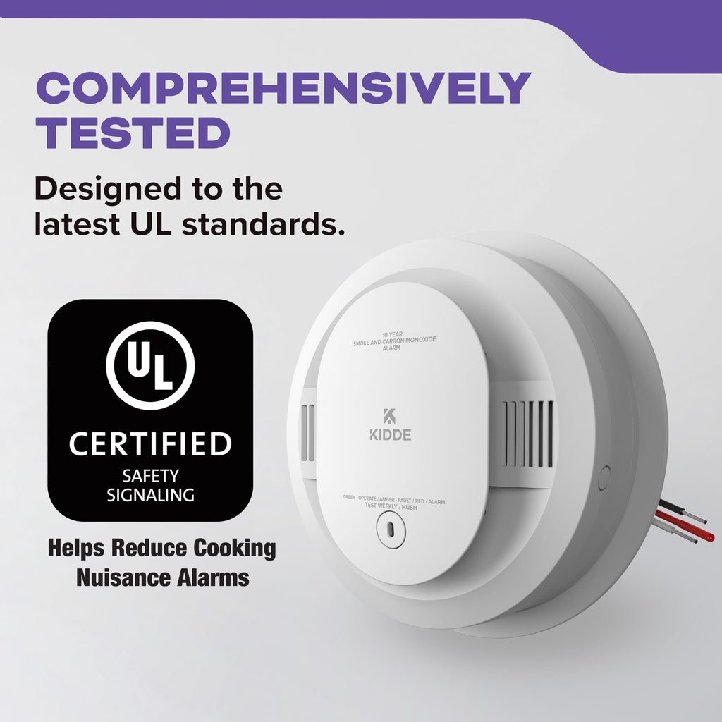 Hardwired Smoke & Carbon Monoxide Detector, 10-Year Battery Backup, 4 Pack M10995