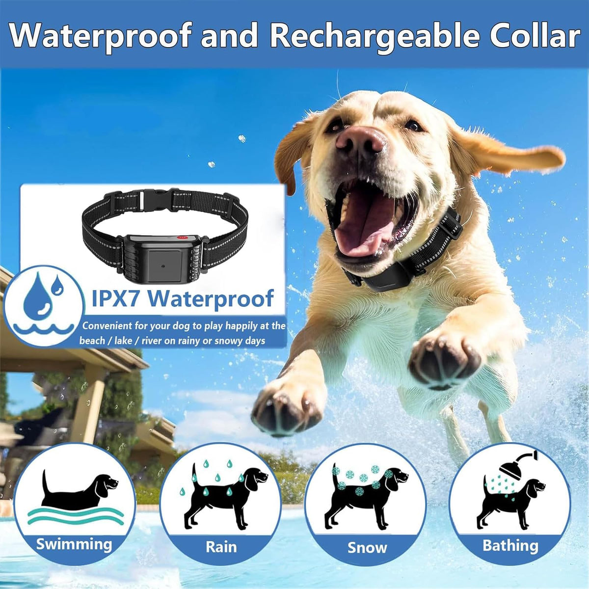 Wireless Electric Dog Fence & Remote Training Shock Collar, Waterproof, Up to 8 Acre I309