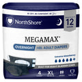Black X-Large Adult Diapers with Tabs, 4 Count K5974