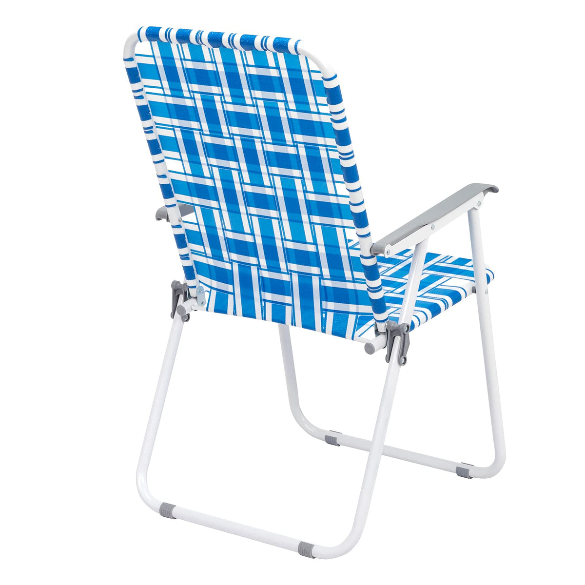 Set of 2 Blue Webbed Folding Patio Chair P85212