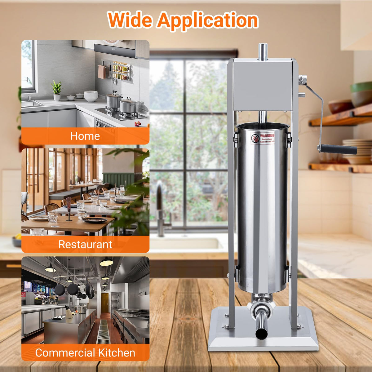 Heavy Duty Stainless Steel 15LBS Manual Sausage Stuffer Machine V1338