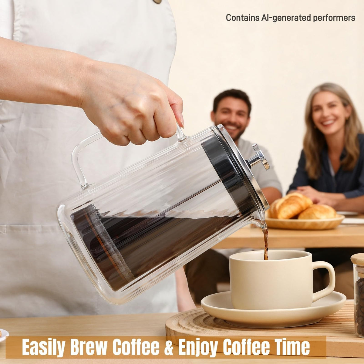34oz Double Wall Borosilicate Glass French Press Coffee Maker J98348