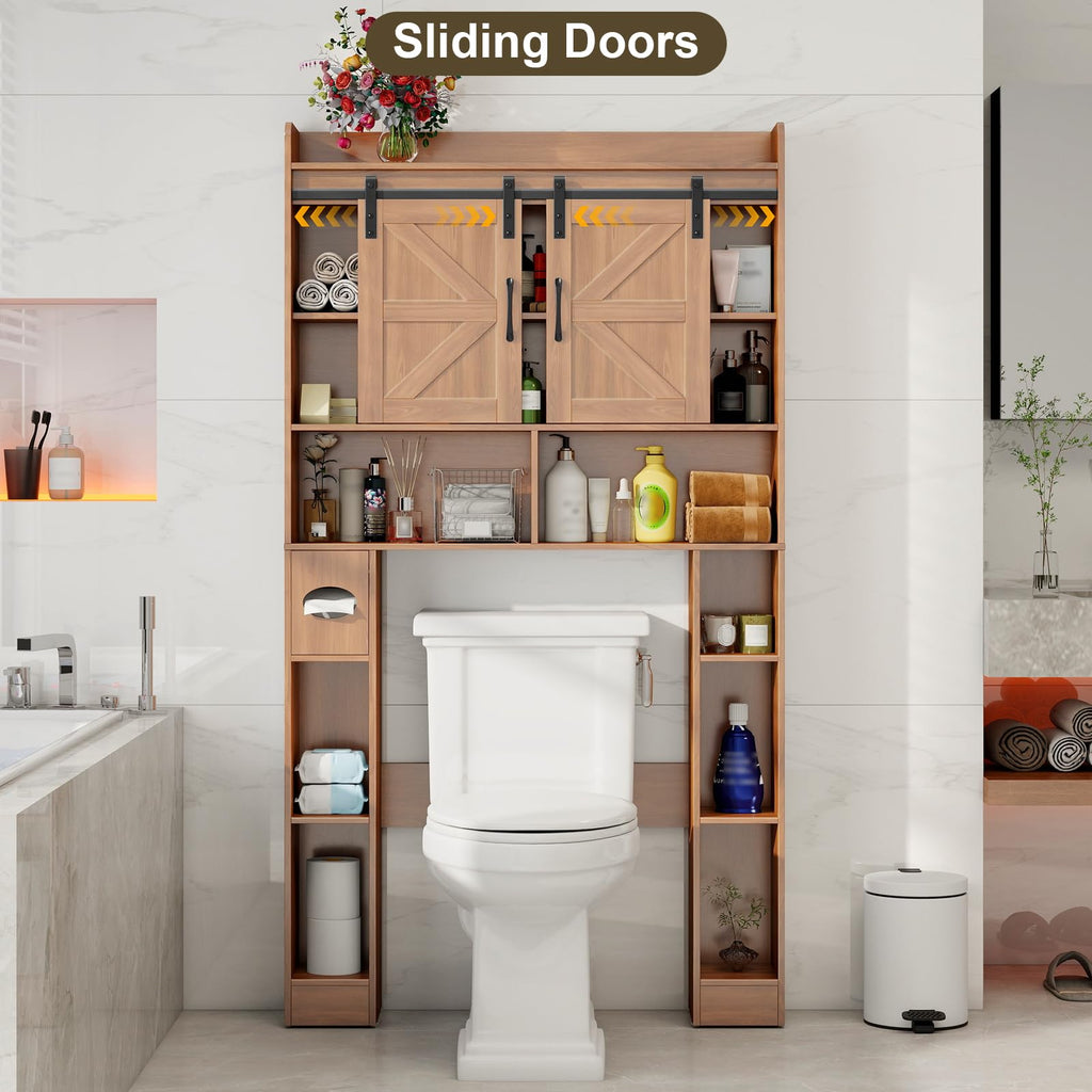 Over The Toilet Cabinet with Sliding Doors J869